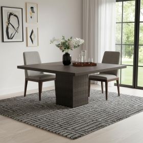 60" Antique Brown Square Solid Wood Dining Table