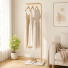 67in Coat Rack Stand, Golden Metal Freestanding Heavy Duty Clothes Rack with ceramic plate, Multipurpose Garment Hanger for Bedroom, Hat, Scarf