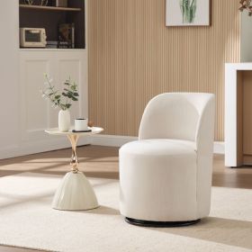 Set Of 1 Upholstered Kitchen & Dining Room Barrel Chair, Mid Century Modern Round Linen Dining Chair