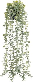1Pcs Fake Plants Hanging Artificial Potted Faux Eucalyptus Plants for Modern Boho Farmhouse Bathroom Office Desk Wall Art Shelf Living Room Aesth