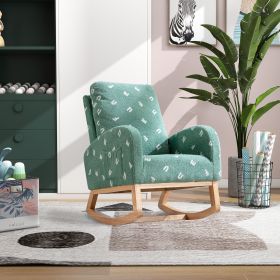 26.8"W Modern Rocking Chair for Nursery, Mid Century Accent Rocker Armchair With Side Pocket