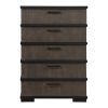 Two-Tone Brown Black Finish Drawers Chest 1pc Modern Industrial Design Bedroom Furniture