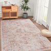MAVAL Beige Washable Rug 5x8 Area Rug (Beige, 5' x 8') Modern, Contemporary, Non-Shedding & Easy to Clean, Ideal for Living Room, Bedroom