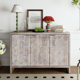 Accent Cabinet Farmhouse Style 3 Door Wooden Cabinet Sideboard Buffet Server Cabinet Storage Cabinet, for Living Room, Entryway, Hallway, Office
