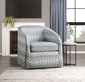 Modern Living Room Furniture 1pc Beautiful Swivel Chair Cushion Seat Fully Upholstered Solid Wood Frame Metal Base
