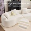 Curved Boneless Sofa,Compression Modular 110'' Sectional,White High-Density,Couches Sleeper for Living Room Bedroom Apartment Lounge,Chenille
