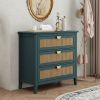 3 Drawer Cabinet,Natural rattan,American Furniture,Suitable for bedroom, living room, study