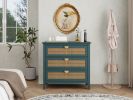 3 Drawer Cabinet,Natural rattan,American Furniture,Suitable for bedroom, living room, study