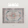 8x10 Area Rug, Vintage Machine Washable Rug, Non-Slip Floor Carpet for Living Room, Bedroom, Dining Room, Brown and Blue