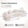 Curved Boneless Sofa,Compression Modular 110'' Sectional,White High-Density,Couches Sleeper for Living Room Bedroom Apartment Lounge,Chenille
