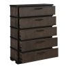 Two-Tone Brown Black Finish Drawers Chest 1pc Modern Industrial Design Bedroom Furniture