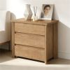 Nightstand with 3 Drawers Wooden Nightstand Country Style Bedroom Furniture