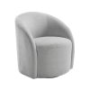 Light Gray Boucle Swivel Barrel Chair 1pc Solid Wood Durable Contemporary Living Room Furniture Luxurious Accent Seating