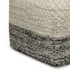 Macie 18 inch Wide Square Pouf in Grey and White PET Polyester