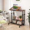 Mobile Stand up Desk Height Adjustable Standing Table with Tilting Tabletop