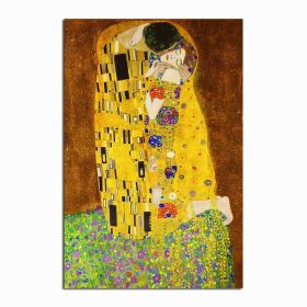 Classic Artist Gustav Klimt kiss Abstract Oil Painting on Canvas Poster Modern Art Wall Pictures For Living Room No Frame (size: 90X120cm)
