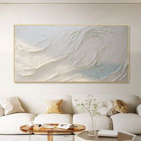 Hand Painted Oil Painting Original White Beach Oil Painting on Canvas Abstract Custom Painting Large Minimalist Art Modern Living room Wall Decor Text (style: 01, size: 40x80cm)
