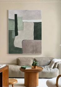 Green Minimalist Painting Beige Wall Art Green Abstract Art Green Texture Painting Beige Abstract Painting on Canvas Wabi-Sabi Wall Art (style: 01, size: 100X150cm)