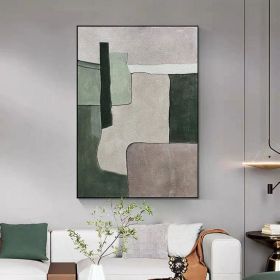 Green Minimalist Painting Beige Wall Art Green Abstract Art Green Texture Painting Beige Abstract Painting on Canvas Wabi-Sabi Wall Art (style: 01, size: 120x160cm)