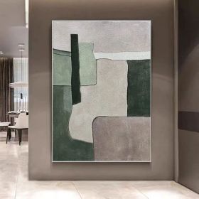Green Minimalist Painting Beige Wall Art Green Abstract Art Green Texture Painting Beige Abstract Painting on Canvas Wabi-Sabi Wall Art (style: 01, size: 60X90cm)