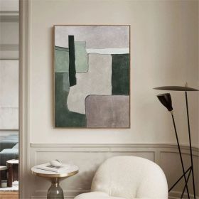 Green Minimalist Painting Beige Wall Art Green Abstract Art Green Texture Painting Beige Abstract Painting on Canvas Wabi-Sabi Wall Art (style: 01, size: 90x130cm)