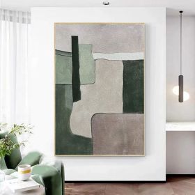 Green Minimalist Painting Beige Wall Art Green Abstract Art Green Texture Painting Beige Abstract Painting on Canvas Wabi-Sabi Wall Art (style: 01, size: 80x120cm)