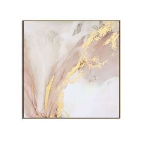 Hand Painted Modern Golden Oil Paintings On Canvas Wall Art Abstract for Living Room Home Decoration Gold Art Poster No Frame (size: 80x80cm)