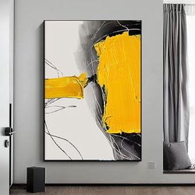 Abstract Oil Painting On Canvas Modern Oil Painting Yellow Hand Painted Large Wall Art For Home Decor (style: 01, size: 80x120cm)