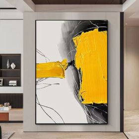 Abstract Oil Painting On Canvas Modern Oil Painting Yellow Hand Painted Large Wall Art For Home Decor (style: 01, size: 90x130cm)