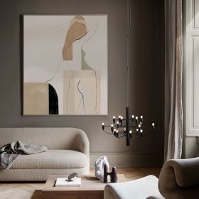 Large Abstract Woman Figure Canvas Art Modern Hand-painted Geometric Oil Painting on Canvas Minimalist Wall Art for Living Room Home Décor (style: 01, size: 70x100cm)