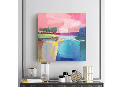 Abstract landscape Large original oil painting on canvas 3d wall art Modern impressionism 2024 Home wall decor for living room (style: 01, size: 100x100cm)