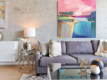 Abstract landscape Large original oil painting on canvas 3d wall art Modern impressionism 2024 Home wall decor for living room (style: 01, size: 120x120cm)