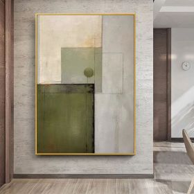 Green minimalist abstract painting Abstract landscape painting on canvas Wabi sabi wall art Handmade oil paintings for Living room wall art (style: 01, size: 120x160cm)