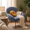 Cozy Bouclé Armchair with Black Metal Legs Modern Minimalist Lounge Chair