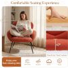 Cozy Bouclé Armchair with Black Metal Legs Modern Minimalist Lounge Chair