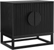 Modern Natural Night Stand 24" Wide with Solid Wood Doors, Bedroom Nightstand 24" Tall Bedside Tables